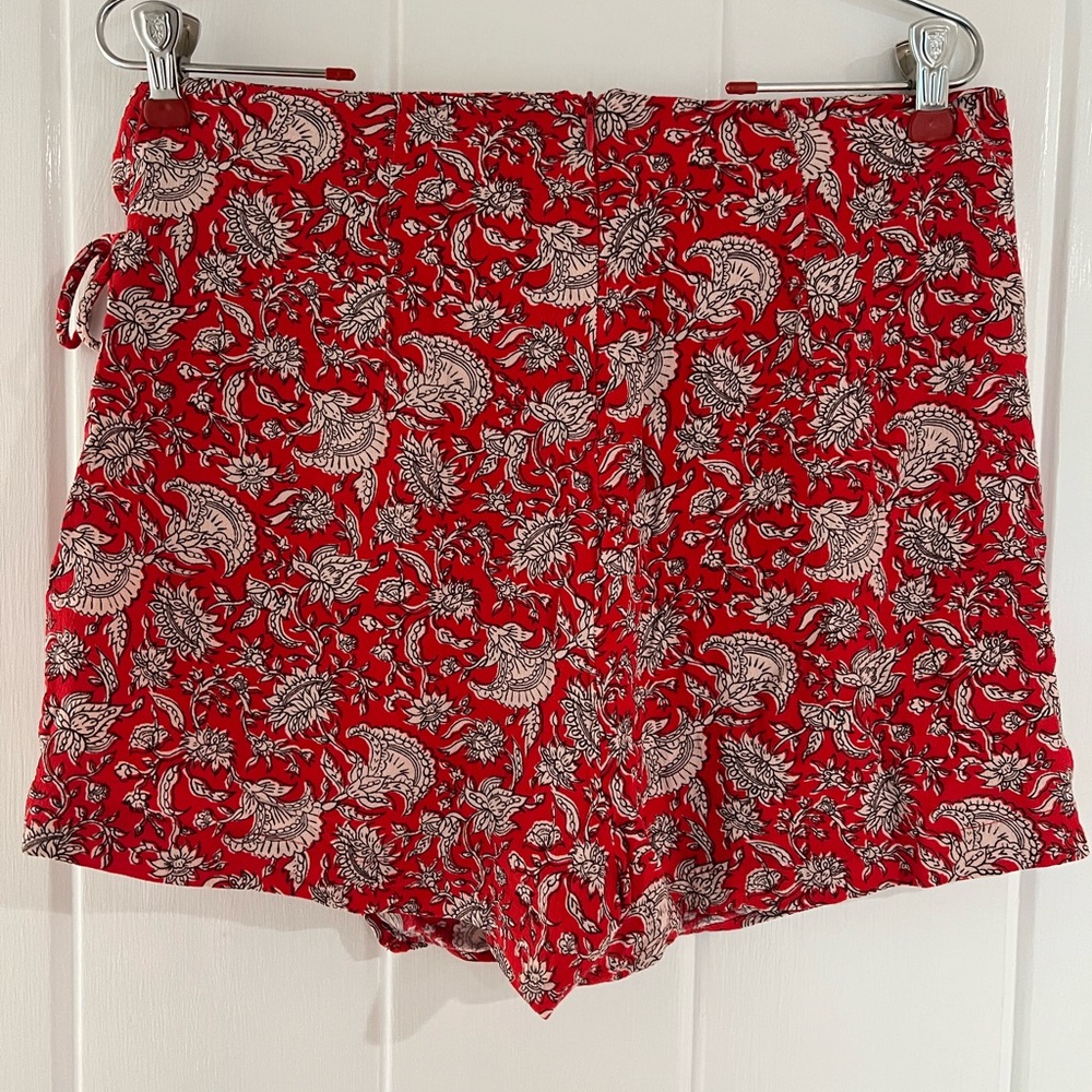 Zara Red and White Floral Wrap Skirt - Picture 2 of 3